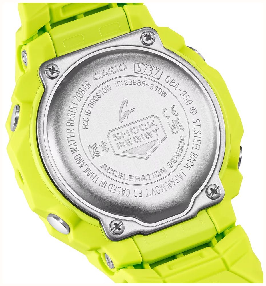 Casio G-SHOCK GBA-950 Series Step Tracker (43.9mm) Dark Blue Dial / Lime Green Resin Band GBA-950-9A3ER - alternative Ansicht 5