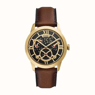 Fossil Townsman Big Tic 42 mm Brown Leather FS6190 - 备用视图 2