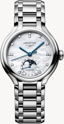 LONGINES PrimaLuna Moonphase Automatic (34mm) Mother-of-Pearl Dial / Stainless Steel Bracelet L81264876