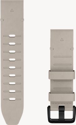 Garmin QuickFit Bands (20mm) Bone Grey Leather with Black Hardware - Strap Only 010-14506-20