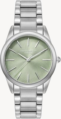 Olivia Burton Glowful (34 mm) grünes Zifferblatt / Edelstahlarmband 24000236