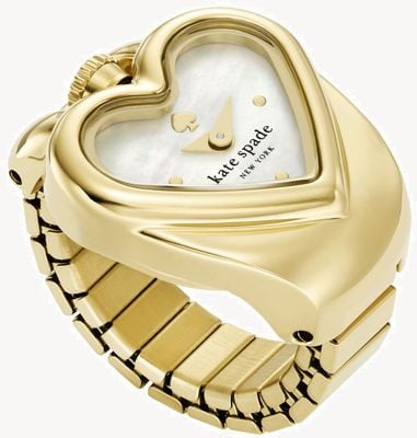 Kate Spade Bague coeur Monroe (15 mm) cadran nacre / bracelet extensible en acier inoxydable PVD or KSW1860