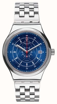 Swatch Sistem boréale automatique (42 mm) cadran bleu / bracelet acier inoxydable YIS401GC