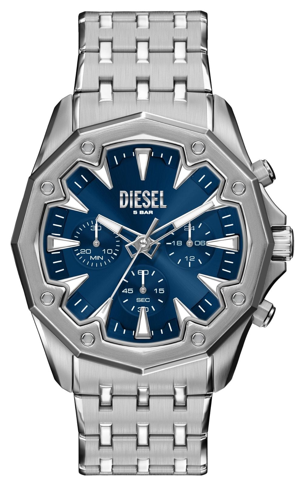 Diesel Chronographe Stinger (46 mm) cadran bleu / bracelet montre