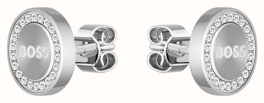 BOSS Jewellery Iona Crystal-Set Stud Earrings Stainless Steel 1580558