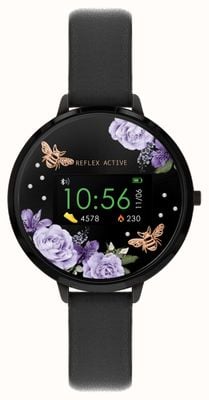 Reflex Active Wielofunkcyjny smartwatch Series 03 (38 mm) z cyfrową tarczą / czarną sztuczną skórą RA03-2018