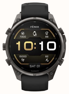 Garmin Fenix 9 Pro 47mm Premium GPS Smartwatch - Carbon Grey Titanium With Black/Pebble Grey Silicone Watch 010-04336-16