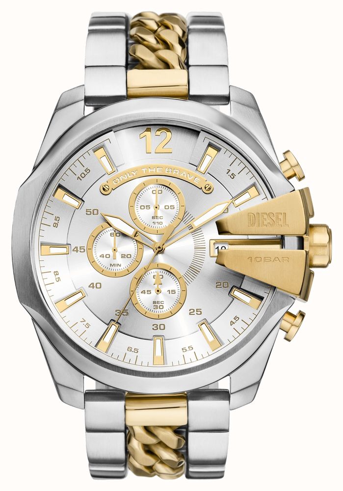 Diesel Cronógrafo Mega Chief (51 Mm) Mostrador Prateado Diesel Cronógrafo Mega Chief (51 Mm) Mostrador Prateado