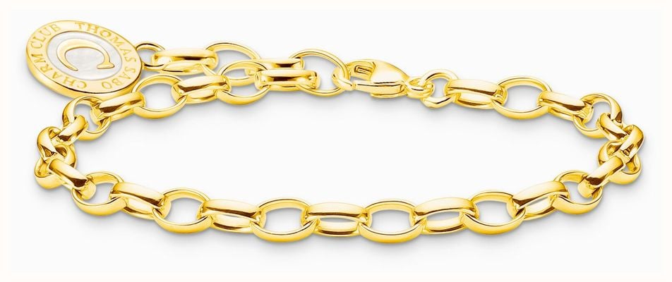 Thomas Sabo Charm Bracelet With Shimmering White Cold Enamel Gold Plated 15cm X0287-427-39-L15