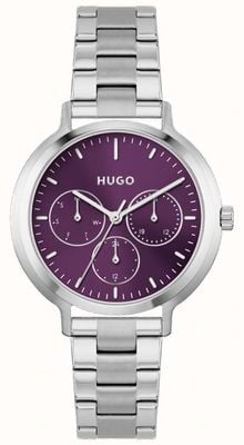HUGO #avant-gardiste pour femmes | cadran violet | bracelet en acier inoxydable 1540110