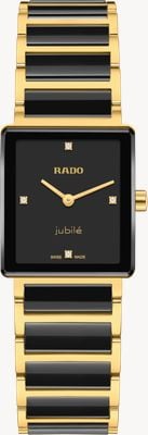 RADO Integrale diamanten kwarts (23 mm) zwart gelakte wijzerplaat / zwarte hightech keramiek & PVD-band R20252702