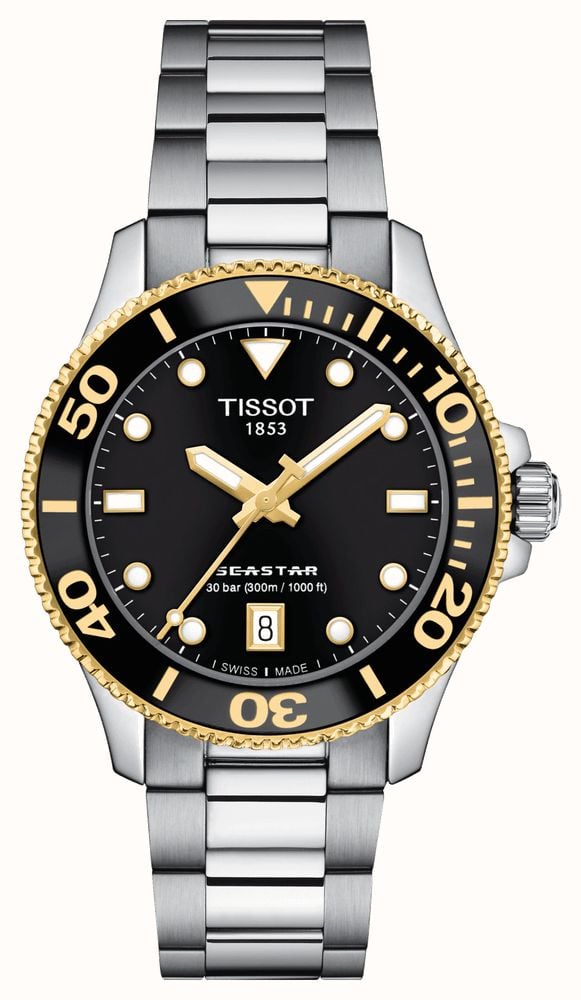 Tissot Seastar 1000 | 36mm Black Dial | | Stainless Steel Bracelet  T1202102105100 - First Class Watches™ USA