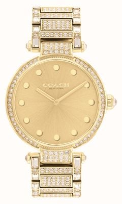 Coach Carie feminina | mostrador de ouro | pulseira de cristal dourado 14503993
