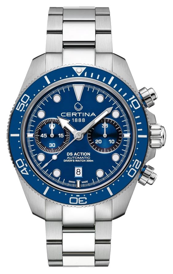 Certina DS Action Diver Chrono (44,6 mm) cadran bleu montre