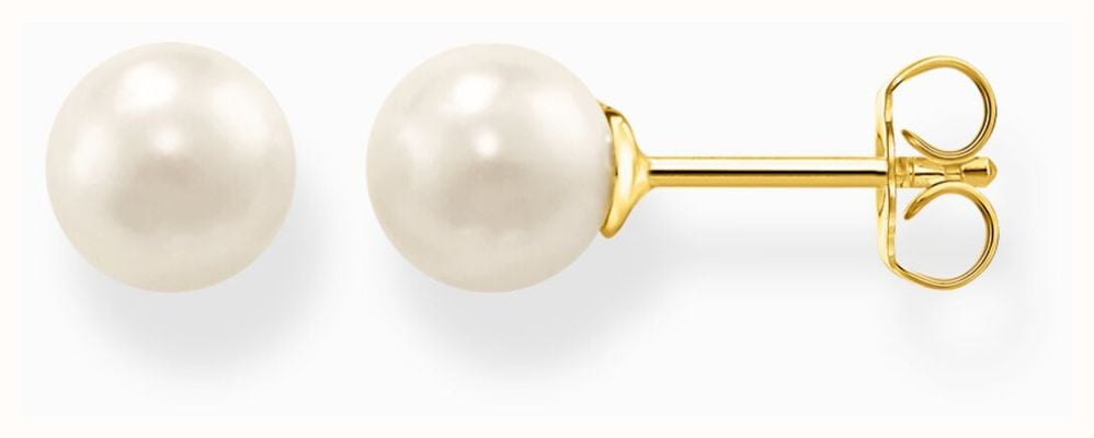 Thomas Sabo Freshwater Pearl Stud Earrings Gold-Plated Sterling Silver H1430-430-14