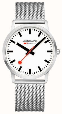 Mondaine Montre pour homme simplement élégante en acier inoxydable de 40 mm A638.30350.16SBZ