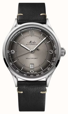 Mido Multifort Patrimony Automatic (40mm) Anthracite Sunray Dial / Black Leather Strap M0404071606000