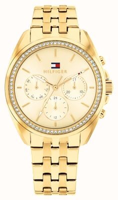 Tommy Hilfiger Mellie Multifunktions (36 mm) goldenes Zifferblatt / goldfarbenes PVD-Edelstahlarmband 1782803