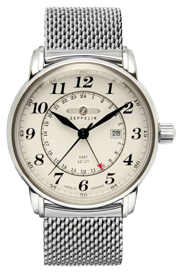 Zeppelin Ã  quartz pour homme avec double fuseau montre