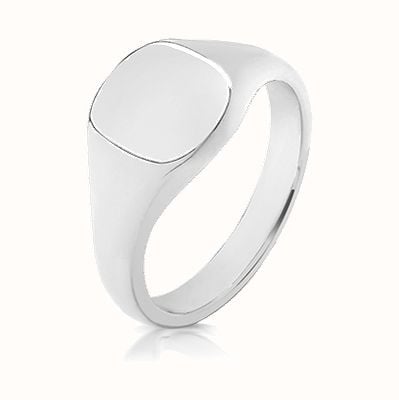 Sterling Silver Unisex 9 X 8MM HEAVY WEIGHT CUSH SIGNET RING TS123H/P