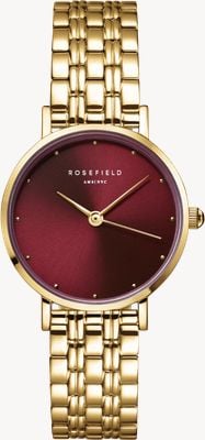 Rosefield Small Edit (26mm) Burgundy Dial / Gold-Plated Stainless Steel Bracelet SEGSG-SE01
