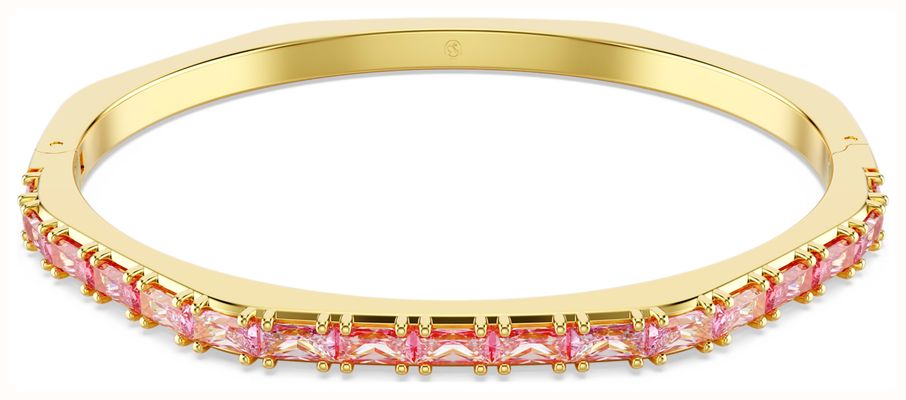 Swarovski Matrix Bangle Baguette Cut Octagon Shape Pink 18k Gold Finish 5705791