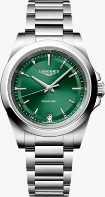 LONGINES Conquest Quarz (34mm) grünes Sonnenschliff-Zifferblatt / zweifarbiges Edelstahlarmband L34604096