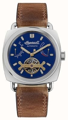 Ingersoll THE NASHVILLE Automatic (43.5mm) Blue Dial / Brown Leather Strap I13001