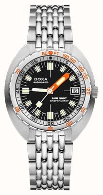 DOXA SUB 200T Sharkhunter (39mm) Black Iconic Dial / Stainless Steel Rice-Grain Bracelet 804.10.101.10