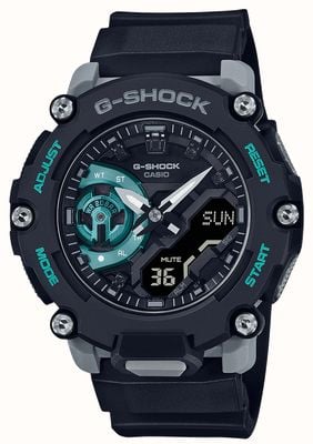 Casio G-shock carbon core guard zwart en turquoise horloge GA-2200M-1AER