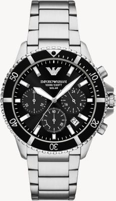 Emporio Armani World Explorer Chronograph (43mm) Black Dial / Stainless Steel Bracelet AR11739