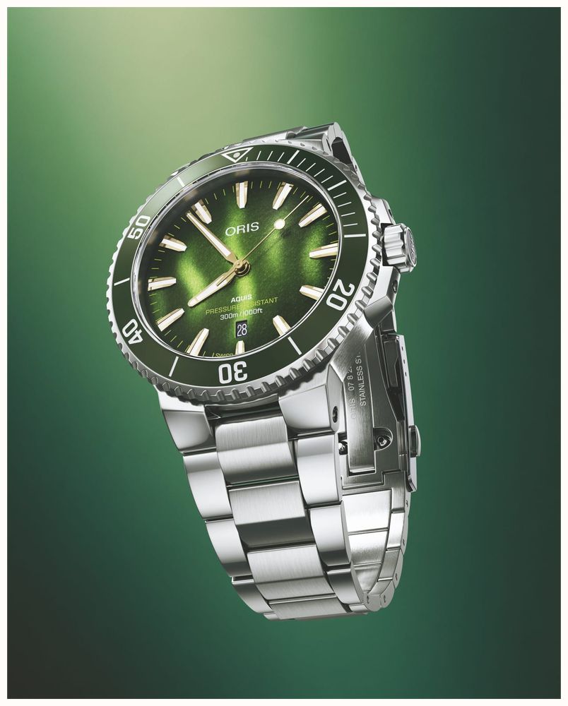ORIS Aquis Date Kelp Forest Limited Edition (41.5mm) Ocean Green 3D Dial / Stainless Steel Bracelet 01 733 7787 4187-SET - vista alternativa 8