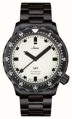 Sinn U1 S L Automatic Limited Edition (44mm) Full Lume Dial / Black Hard Coated Stainless Steel Bracelet 1010.0243 H LINK