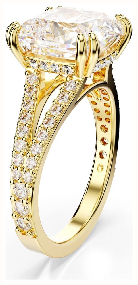 Swarovski Stilla Cocktail Ring White Crystals Gold-Tone