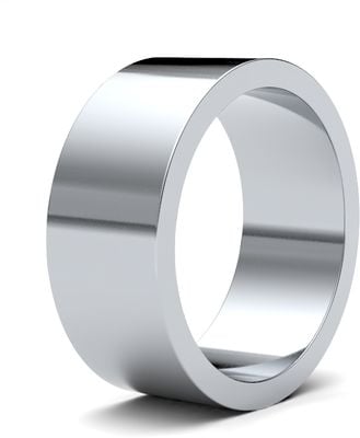 James Moore Wedding Ring  | 18ct White Gold | 8mm | Light | Size Flat | AG_8GLF-18W AG_8GLF-18W
