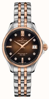Certina Часы Ds action с коричневым циферблатом и бриллиантами C0322072229600