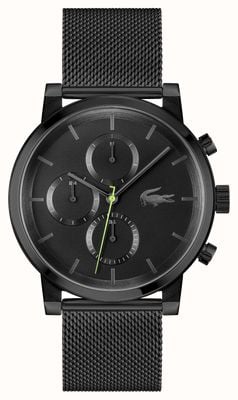 Lacoste Men's Replay (43mm) Black Dial / Black PVD Stainless Steel Mesh Bracelet 2011411