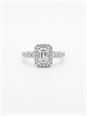 0.56ct Natural Emerald Diamond Platinum Halo Ring J98039