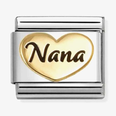 Nomination Classic Nana Heart 18ct Gold Enamel Charm 030285/83