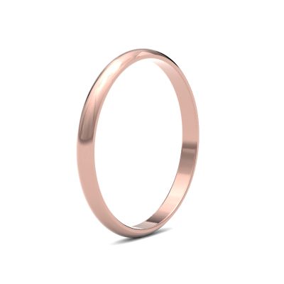 James Moore Wedding Ring | oro rosa 18 carati | 2 mm | leggero | misura a forma di D | ag_2lld-18r AG_2LLD-18R