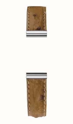Herbelin Antarès Interchangeable Watch Strap - Ostrich Brown Leather / Stainless Steel - Strap Only BRAC.17048.100/A
