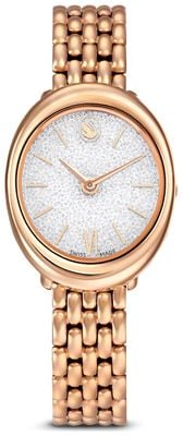 Swarovski Imber oval (30 mm) silbernes kristallines Zifferblatt / Roségold-farbenes PVD-Edelstahlarmband 5717532