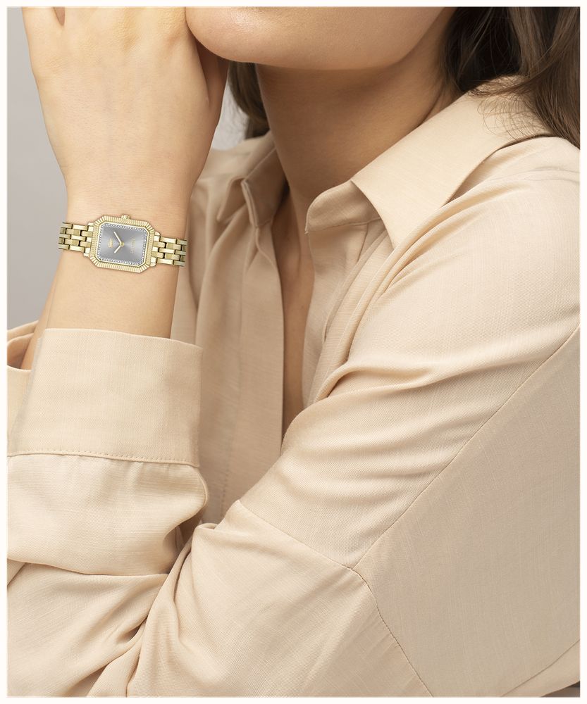 Lacoste Parisienne Quartz (22.8x27mm) Grey Sunray Dial / Gold PVD Stainless Steel Bracelet 2001441 - widok alternatywny 5