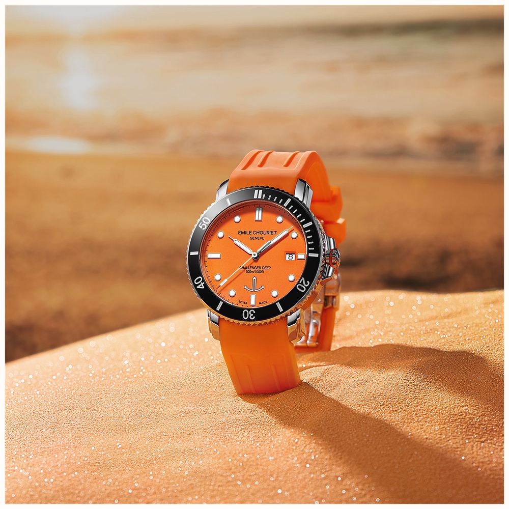 Emile Chouriet Challenger Deep Automatic (42.5mm) Orange Dial / Orange Silicone Strap 08.1169.G.6.AW.F3.8 - widok alternatywny 4