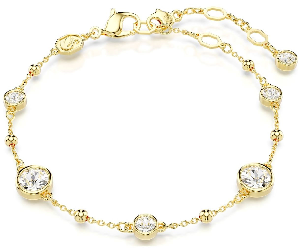 Imber Armband, Rundschliff, Verstreutes Design, Weiß, 18K Goldbeschichtet