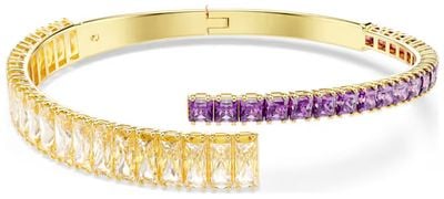 Swarovski Matrix bangle, Mixed cuts, Multicoloured, 18K gold finish 5731050