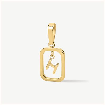 D.LOUISE Gold Tone Floating Initial Pendant - H CH-18-08