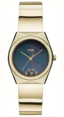 STORM Zinara Gold Black (30mm) Black Mother-of-Pearl Dial / Gold-Tone Stainless Steel Bracelet 47552/GD/BK