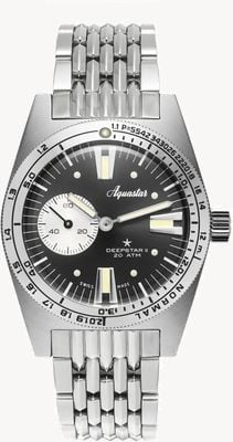 Aquastar ディープスター II モノコンパックス オートマチック (37mm) スチールグレーダイヤル / ステンレススチールブレスレット DS2-BOR SG