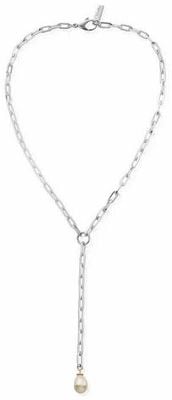 ChloBo Mini Link Pearl Lariat Necklace - Sterling Silver CC-S-NE-20-S1